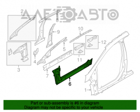 Bara metalica cu suport frontal dreapta pentru caroserie Ford Focus mk3 11-18