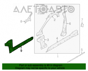 Порог кузова металл с передней стойкой левый Ford Fusion mk5 13-20