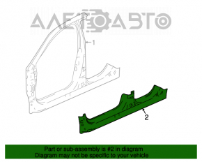 Bara metalică cu stâlpul frontal dreapta pentru Honda Accord 13-17