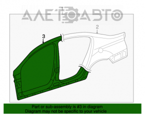 Bara centrală dreapta a caroseriei VW CC 08-17 pe caroserie