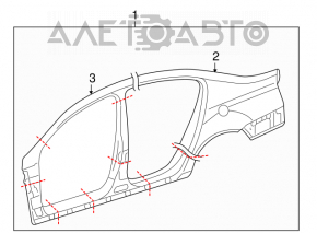 Bara centrală stânga pentru caroseria VW CC 08-17 pe caroserie