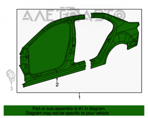 Bara de metal a caroseriei cu stâlpul frontal drept VW Jetta 11-18 SUA