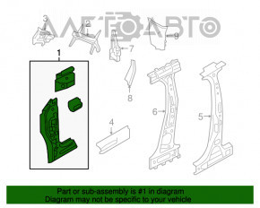 Bara de protecție față dreapta VW Jetta 11-18 SUA albastru