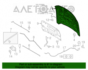 Capota goală Ford Mustang mk6 15-17 de bază