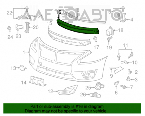 Усилитель переднего бампера Nissan Altima 13-15 дорест