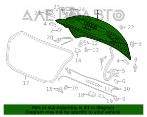 Capac portbagaj Chevrolet Cruze 16- fără spoiler, grafit GXG