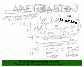 Montajul barei spate pentru Dodge Challenger 15-19, cu loc pentru senzori de parcare și reflectoare.