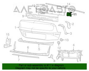 Кронштейн переднего бампера левый Dodge Challenger 15-19 рест металл