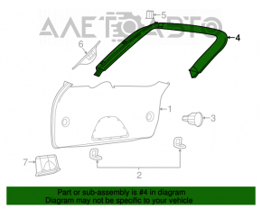 Capacul portbagajului superior al usii Jeep Grand Cherokee WK2 11-13 negru, prindere rupta, uzura