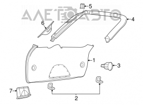 Capacul portbagajului superior al usii Jeep Grand Cherokee WK2 11-13 negru, prindere rupta, uzura