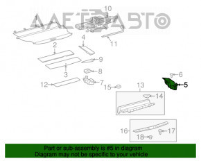 Buzunarul portbagajului stâng Toyota Highlander 08-13