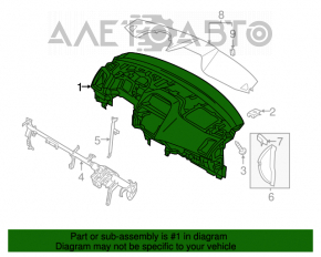 Торпедо передняя панель без AIRBAG Mitsubishi Outlander Sport ASX 16- рест