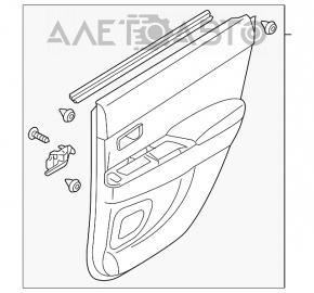 Capacul ușii cardului din spate dreapta Mitsubishi Outlander Sport ASX 13-17 negru textil