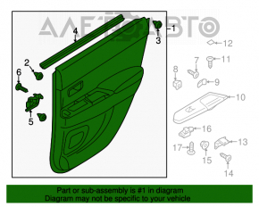 Capacul ușii cardului din spate dreapta Mitsubishi Outlander Sport ASX 13-17 negru textil