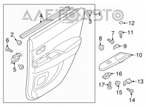 Capacul ușii cardului din spate dreapta Mitsubishi Outlander Sport ASX 13-17 negru textil