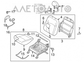 Scaunul șoferului Mitsubishi Outlander Sport ASX 16-19 fără airbag, material textil negru