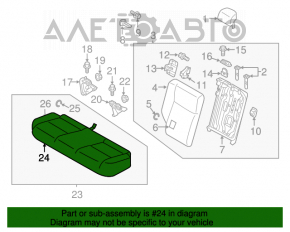 Rândul din spate al scaunelor, al doilea rând Mitsubishi Outlander Sport ASX 16-19, material textil negru