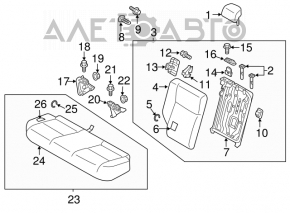 Rândul din spate al scaunelor, al doilea rând Mitsubishi Outlander Sport ASX 16-19, material textil negru