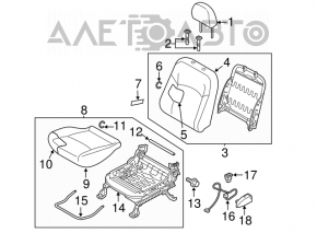 Scaun pasager Mitsubishi Outlander Sport ASX 16-18 fără airbag, material textil negru