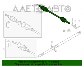 Ax cu roți spate stânga Mitsubishi Outlander 14-21