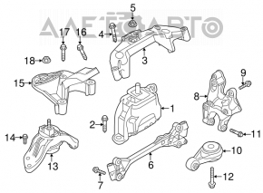 Pernele motorului spate Mini Cooper Countryman R60 10-16