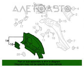 Обшивка арки багажника нижняя правая Mini Cooper Countryman R60 10-16 черн