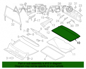 Пол багажника Mini Cooper Countryman R60 10-16 черный