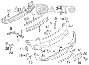 Suportul pentru bara spate stânga Mini Cooper Countryman R60 10-16