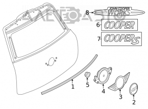 Garnitură ușă portbagaj Mini Cooper Countryman R60 10-16 crom descuamat.