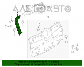 Capacul portbagajului dreapta Mini Cooper Countryman R60 10-16 negru.