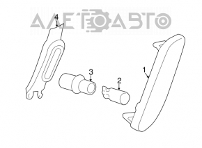 Indicator de aripă cu capac frontal stânga Mini Cooper Countryman R60 10-16 portocaliu