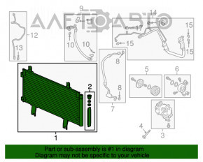 Radiatorul condensatorului de aer condiționat Honda Accord 18-22 1.5T nou OEM original cu lovituri.