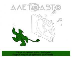 Вентилятор охлаждения правый Subaru Outback 10-14 2.5