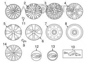 Roata de rezerva pentru Subaru Outback 10-14 R17 145/80