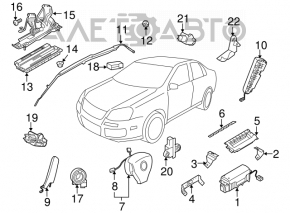 Датчик подушки безопасности дверь левый VW Jetta 11-18 USA