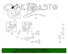 Capacul mânerului exterior din spate dreapta pentru Acura ILX 13-18