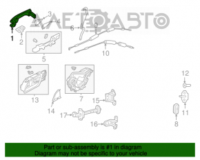 Mânerul ușii exterioare din spate, stânga, pentru Acura ILX 13-18.