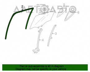 Уплотнитель стекла задний правый Acura ILX 13-