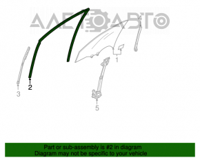 Уплотнитель стекла передний левый Acura ILX 13-15