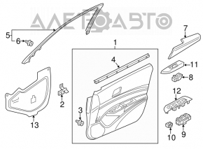 Controlul geamului electric din față, stânga, pentru Acura ILX 13-15