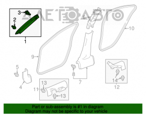 Capacul superioare al amortizorului din față stânga pentru Acura ILX 13-18, zgârieturi.