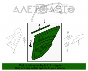 Обшивка двери карточка задняя левая Acura ILX 13-15 черн