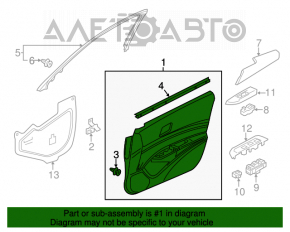 Обшивка двери карточка передняя левая Acura ILX 13-15 черн