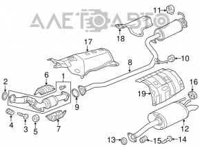 Silencer spate cu tanc pentru Acura ILX 13-15