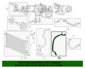 Tubul de aer condiționat condensator-compresor Acura ILX 13-15 aftermarket