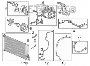 Tubul de aer condiționat condensator-compresor Acura ILX 13-15 aftermarket