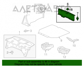 Capacul portbagajului pentru Acura ILX 13-15 negru, uzat