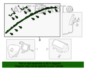 Perna de siguranță airbag cortina laterală dreapta Acura ILX 13-15