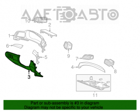 Накладка колени водителя Acura ILX 13-17 черн