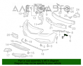 Suportul de prindere a bara din față aripa dreapta Acura ILX 13-15 pre-restilizare